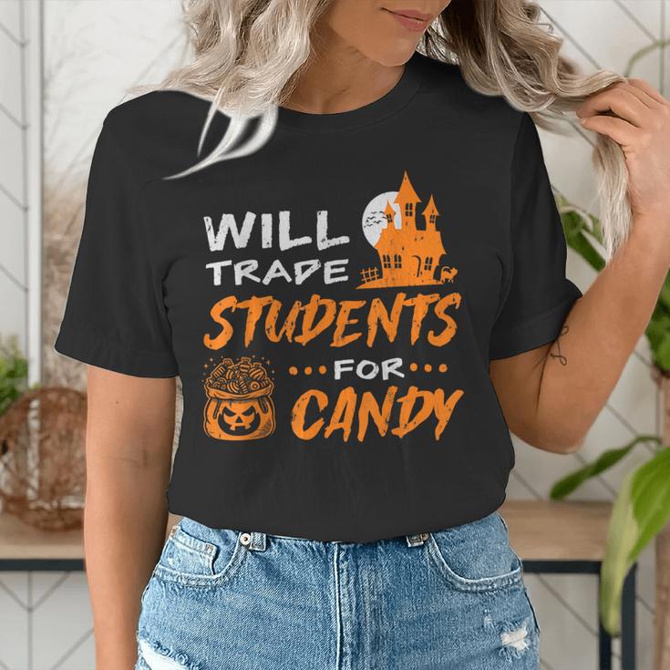 Will Trade Students For Candy Halloween Costume Teacher Women's T-Shirt, funny gift Will Trade Students For Candy Halloween Costume Teacher Women's T-Shirt, funny gift