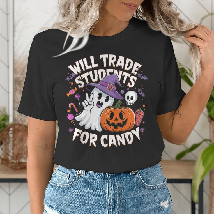 Will Trade Students For Candy Halloween Teacher Women's T-Shirt, funny gift Will Trade Students For Candy Halloween Teacher Women's T-Shirt, funny gift