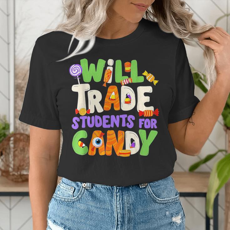 Will Trade Students For Candy Teacher Cute Halloween Costume Women's T-Shirt, funny gift Will Trade Students For Candy Teacher Cute Halloween Costume Women's T-Shirt, funny gift