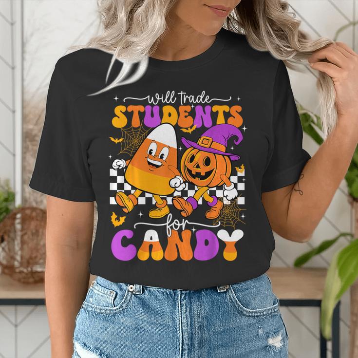 Will Trade Students For Candy Teacher Halloween Women's T-Shirt, funny gift Will Trade Students For Candy Teacher Halloween Women's T-Shirt, funny gift