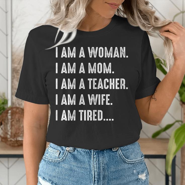 Woman Mom Teacher Wife TIRED T Shirt Cute Mom Teacher Shirts Women's T-Shirt, funny gift Woman Mom Teacher Wife TIRED T Shirt Cute Mom Teacher Shirts Women's T-Shirt, funny gift