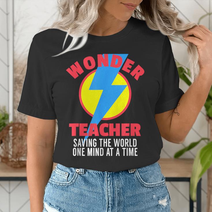 Wonder Teacher Costume Shirt Teacher Halloween Costume Tee Women's T-Shirt, funny gift