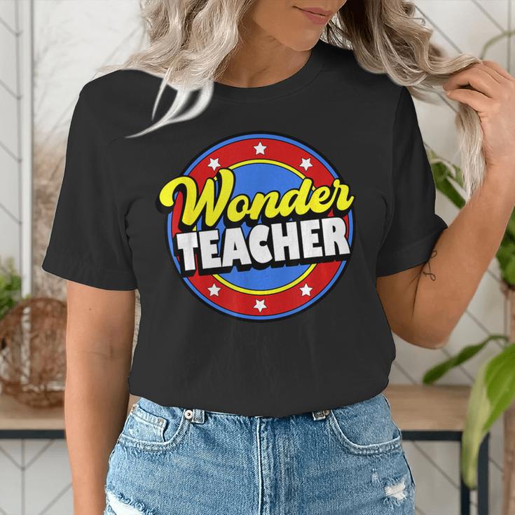 Wonder Teacher Super Woman Power Superhero Back To School Women's T-Shirt, Super Teacher Shirts, funny gift Wonder Teacher Super Woman Power Superhero Back To School Women's T-Shirt, Super Teacher Shirts, funny gift