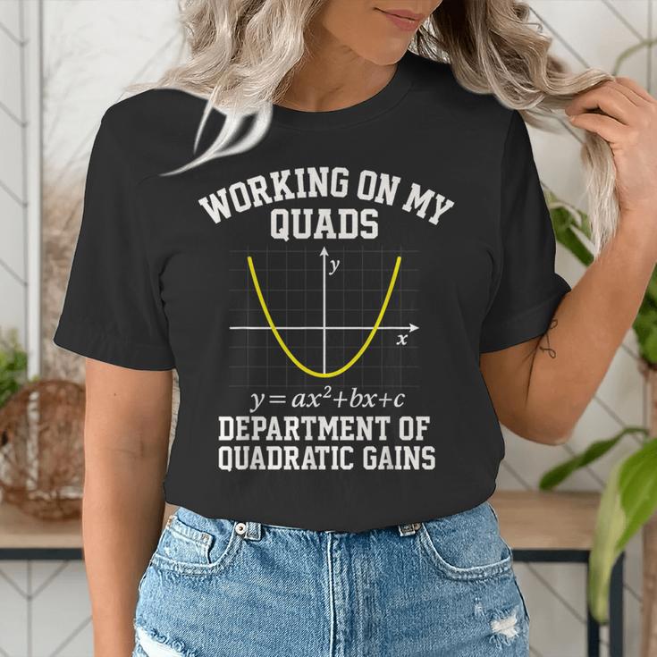 Working On My Quads Algebra Math Gym Teacher Women's T-Shirt, funny gift
