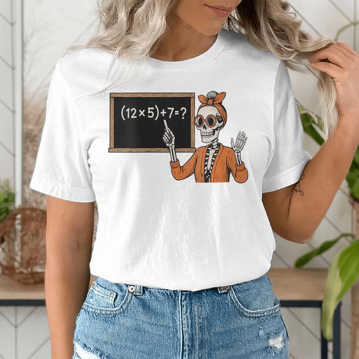 67 Teacher Halloween Skeleton Six Seven Meme Brainrot Math Women's T-Shirt, funny gift 67 Teacher Halloween Skeleton Six Seven Meme Brainrot Math Women's T-Shirt, funny gift