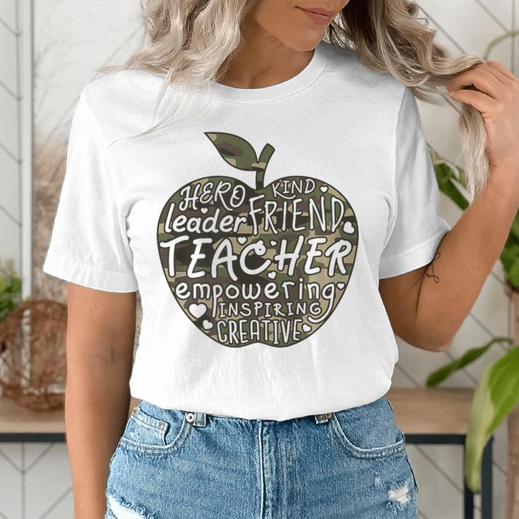 Apple Camoflauge Clothing Camo Student Teacher Cute School Women's T-Shirt, funny gift