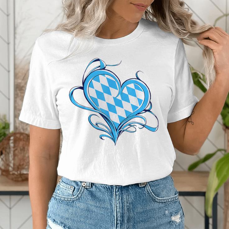 Bavarian Flag As Heart Blue Diamond Bavaria Women's T-Shirt, funny gift