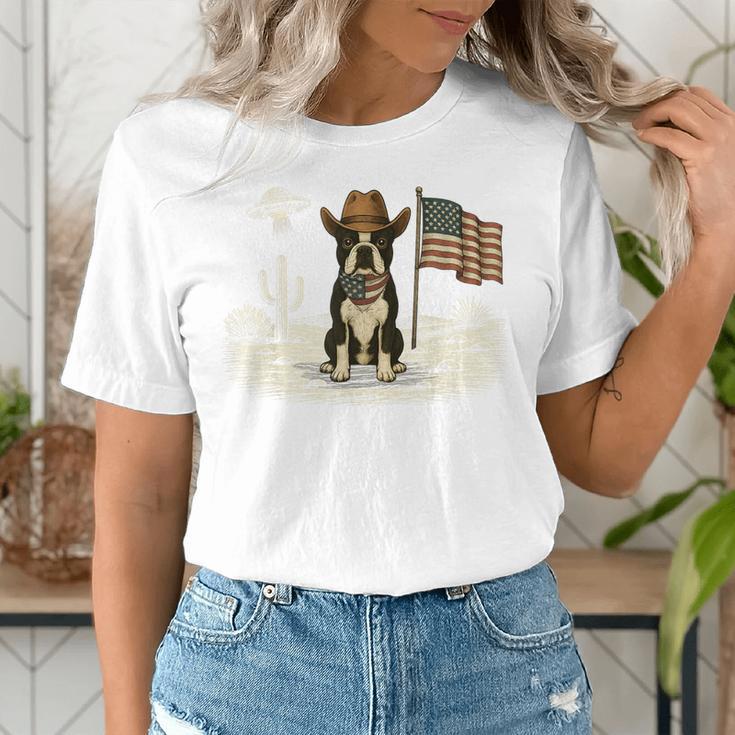 Boston Terrier 4th Of July US American Flag Dog Patriotic Women's T-Shirt, Patriotic Boston Terrier Shirts, American Boston Terrier Shirts, Boston Terrier 4th Of July Shirts, funny gift