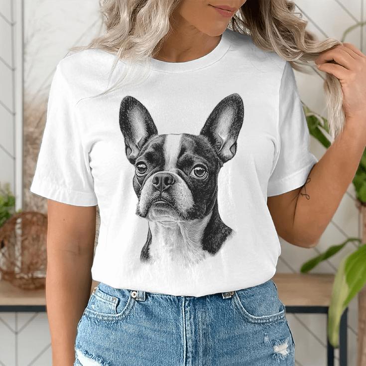 Boston Terrier Dog Motif Pet Illustration Boston Terrier For Men Women Kids Women's T-Shirt, funny gift