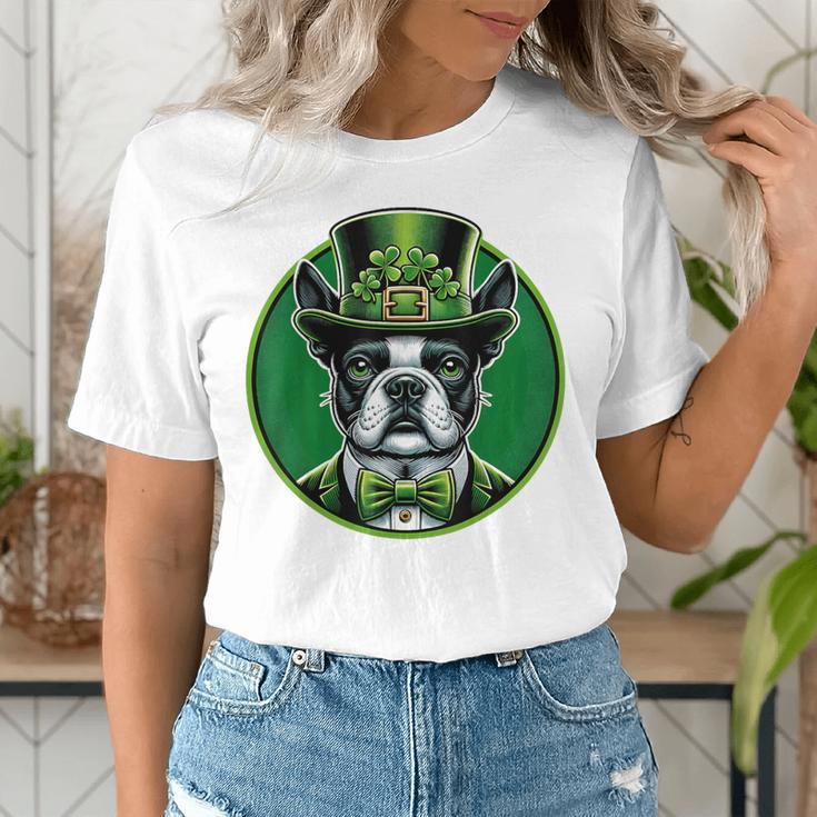 Boston Terrier Dog St Patricks Day Irish Pet Lover Men Women Kids Women's T-Shirt, funny gift