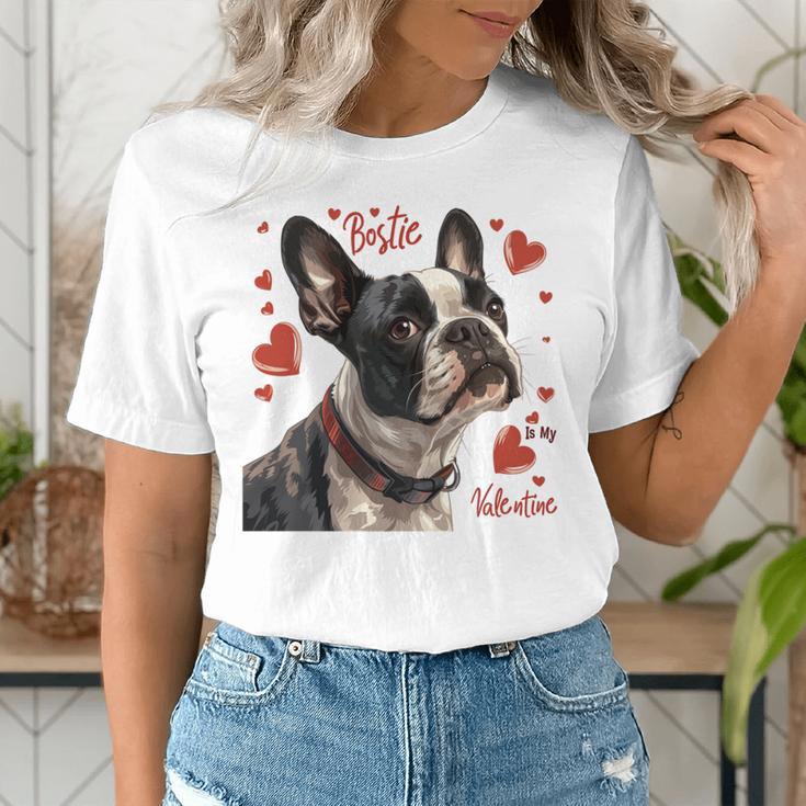 Boston Terrier Is My Valentine Cute Pet Dog Owner Valentine Women's T-Shirt, funny gift