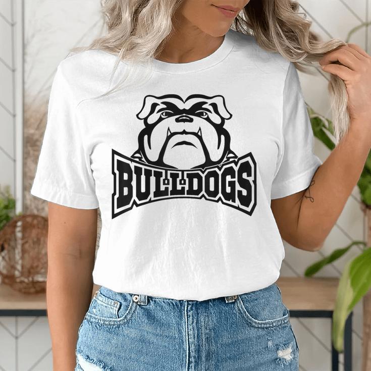 Bulldogs Teacher Student School Sports Fan Team Spirit Women's T-Shirt, funny gift