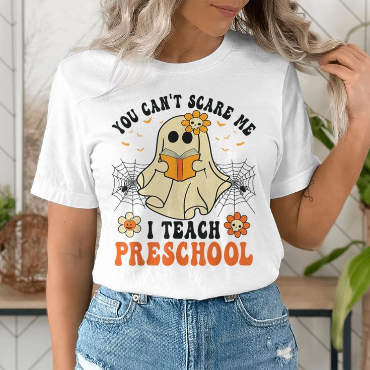 You Can't Scare Me I Teach Preschool Teacher Halloween Ghost Men Women Women's T-Shirt, funny gift You Can't Scare Me I Teach Preschool Teacher Halloween Ghost Men Women Women's T-Shirt, funny gift