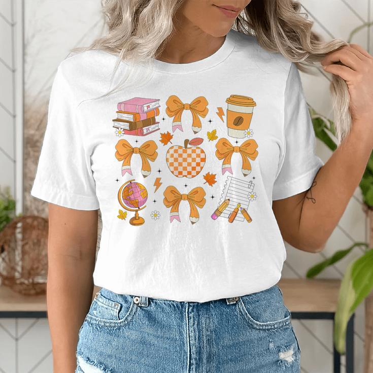Coquette Bow Teacher Thanksgiving Fall Autumn Girls Women Women's T-Shirt, funny gift Coquette Bow Teacher Thanksgiving Fall Autumn Girls Women Women's T-Shirt, funny gift