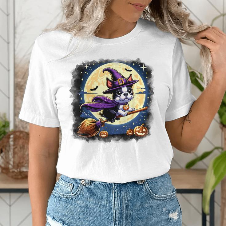 Cute Boston Terrier Halloween Costume Dog Lover Women Girls Women's T-Shirt, Boston Terrier Halloween Shirts, funny gift