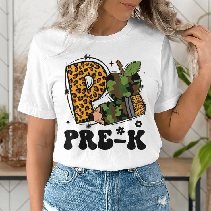 Cute Camo Pre K Back To School Teacher Kid Preschool Women's T-Shirt, funny gift