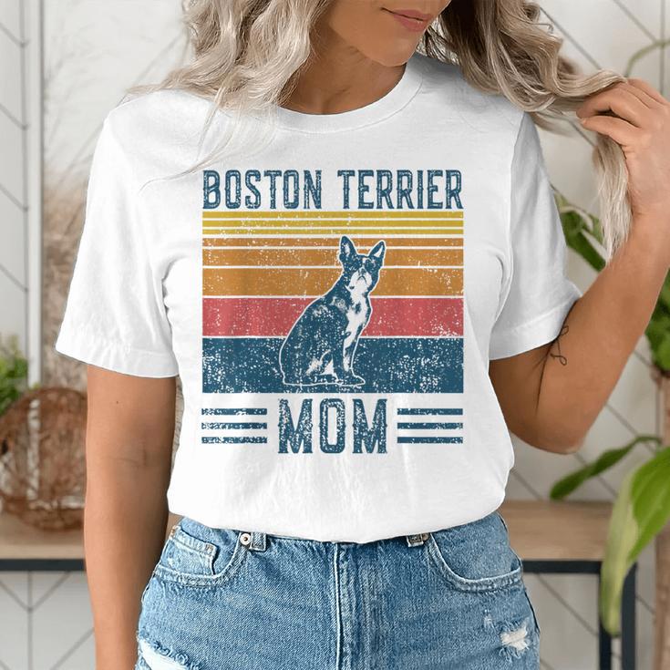 Dog Boston Terrier Mom Vintage Boston Terrier Mom Women's T-Shirt, Boston Terrier Mom Shirts, funny gift