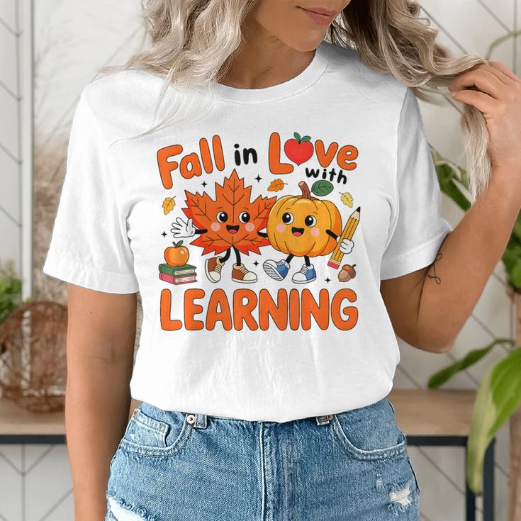 Fall In Love With Learning Thanksgiving Teacher Student Kids Women's T-Shirt, funny gift Fall In Love With Learning Thanksgiving Teacher Student Kids Women's T-Shirt, funny gift