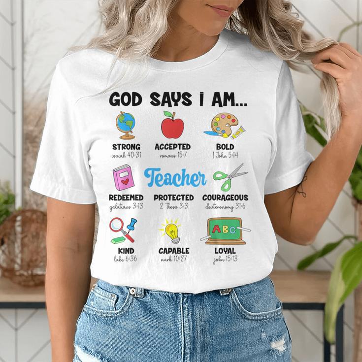 God Says Im Teacher Christian Back To School Religious Women's T-Shirt, funny gift God Says Im Teacher Christian Back To School Religious Women's T-Shirt, funny gift
