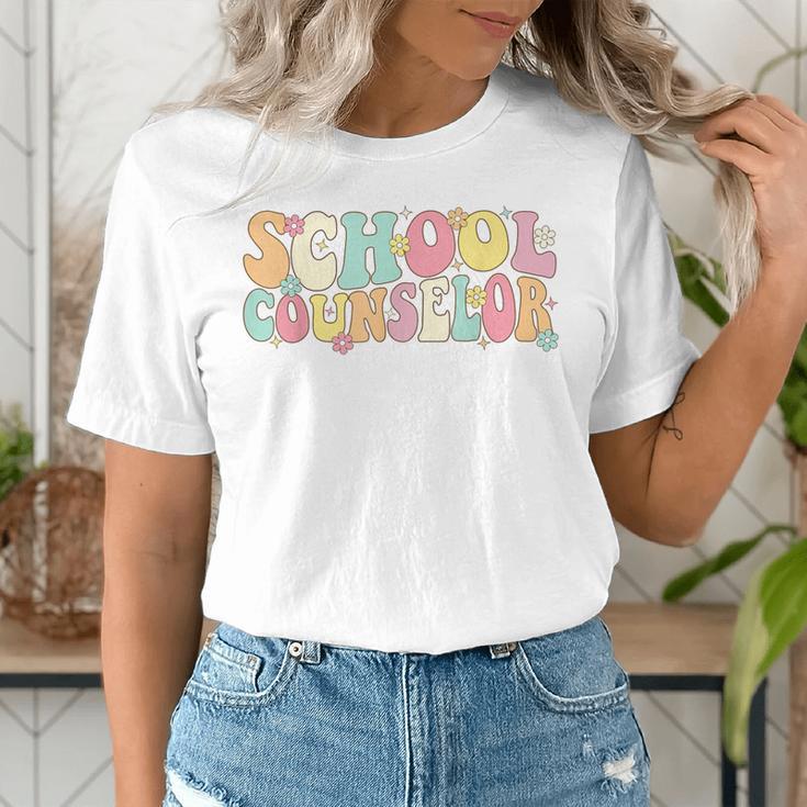 Groovy School Counselor Back To School Teacher Counseling Women's T-Shirt, Groovy Teacher Shirts, funny gift