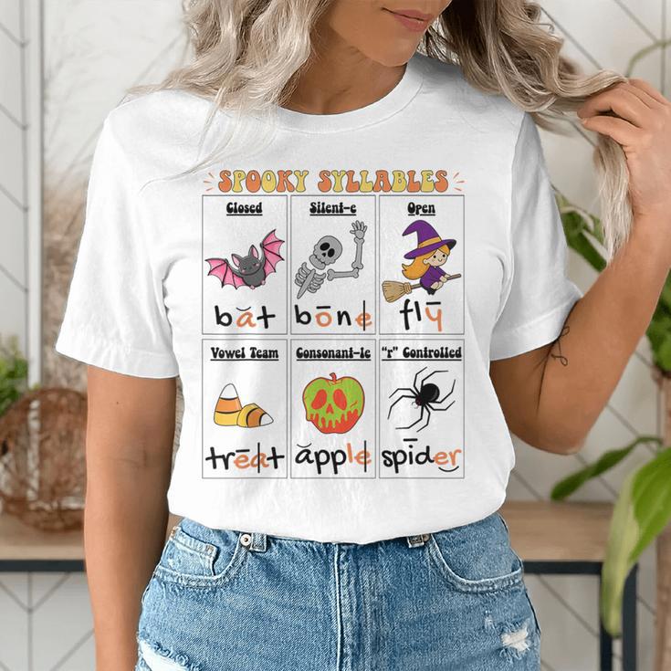 Halloween Reading Spooky Syllables Teacher Vintage Women's T-Shirt, funny gift Halloween Reading Spooky Syllables Teacher Vintage Women's T-Shirt, funny gift