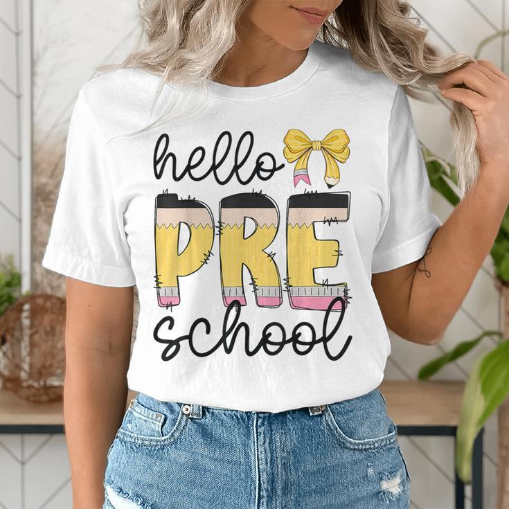 Hello Pre-K Preschool Back To School First Day Teacher Kids Women's T-Shirt, funny gift Hello Pre-K Preschool Back To School First Day Teacher Kids Women's T-Shirt, funny gift