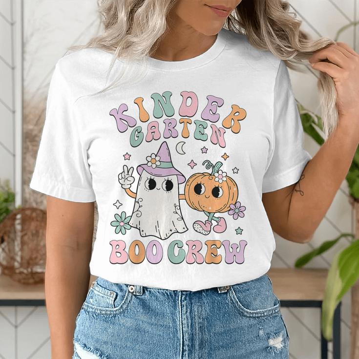 Kindergarten Boo Crew Halloween Floral Ghost Kinder Teacher Women's T-Shirt, funny gift Kindergarten Boo Crew Halloween Floral Ghost Kinder Teacher Women's T-Shirt, funny gift
