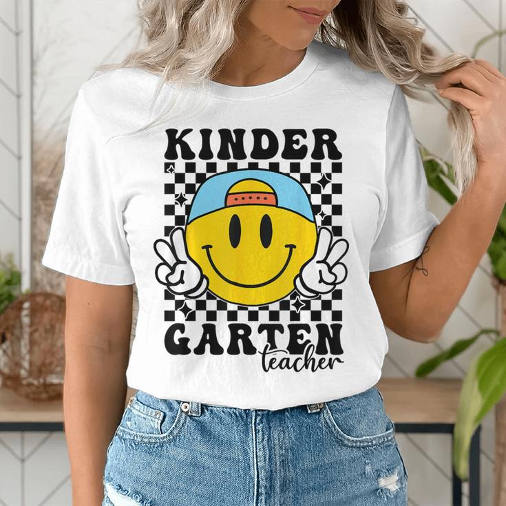 Kindergarten Teacher Hippie Smile Face Back School Women's T-Shirt, funny gift Kindergarten Teacher Hippie Smile Face Back School Women's T-Shirt, funny gift