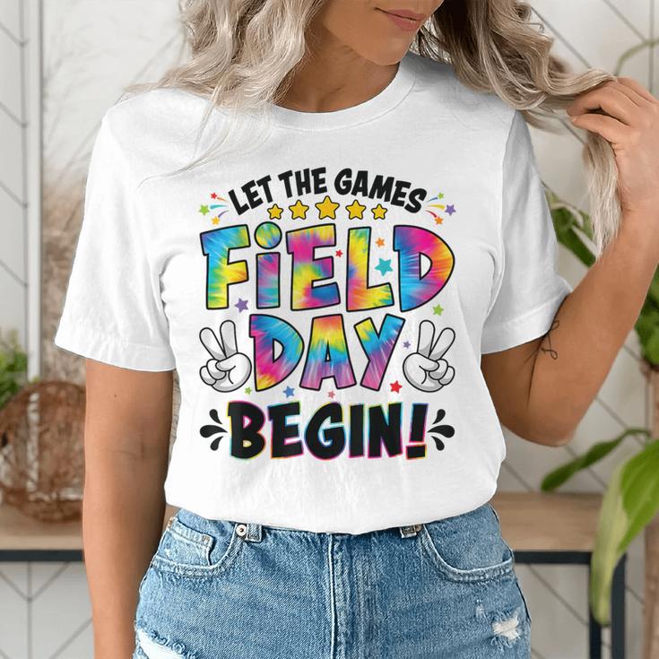 Let The Games Field Day Begin Tie Dye Adults Teacher Kids Women's T-Shirt, funny gift
