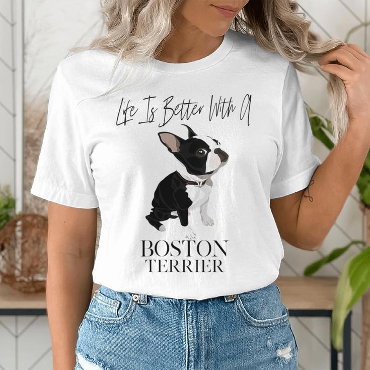 Life Is Better With A Boston Terrier Dog For Lover Women's T-Shirt, funny gift