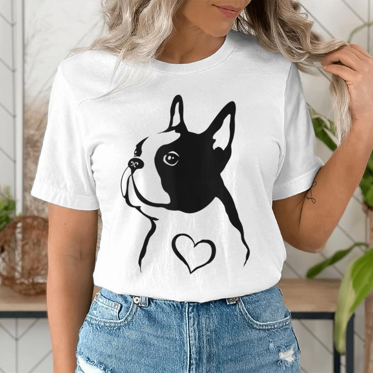 I Love My Boston Terrier Dog With Heart Women's T-Shirt, funny gift