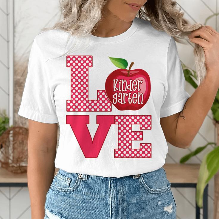 Love Kindergarten Cute Apple School Teacher Women's T-Shirt, funny gift Love Kindergarten Cute Apple School Teacher Women's T-Shirt, funny gift