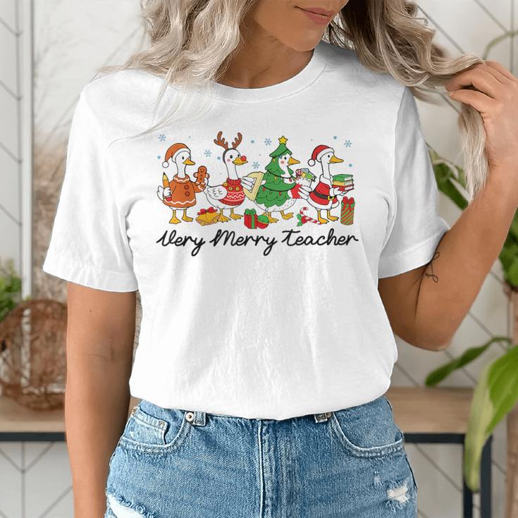 Very Merry Teacher Christmas Goose Silly Holiday Party Women's T-Shirt, funny gift Very Merry Teacher Christmas Goose Silly Holiday Party Women's T-Shirt, funny gift