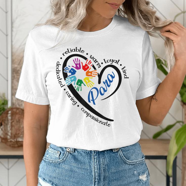 Para Heart Teacher Paraprofessional Paraeducator Men Women Women's T-Shirt, funny gift