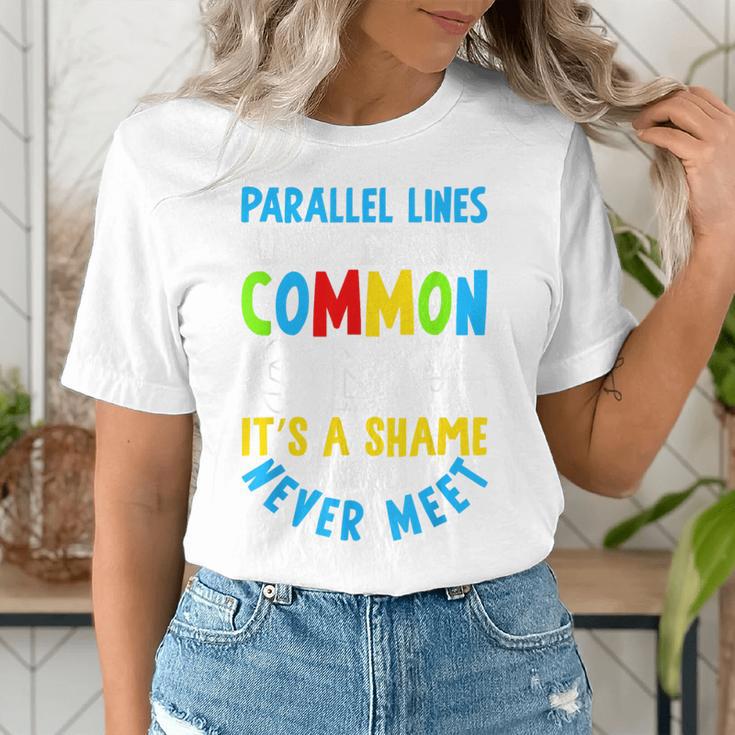 Parallel Lines Math Pun – Teacher Humor Women's T-Shirt, funny gift Parallel Lines Math Pun – Teacher Humor Women's T-Shirt, funny gift