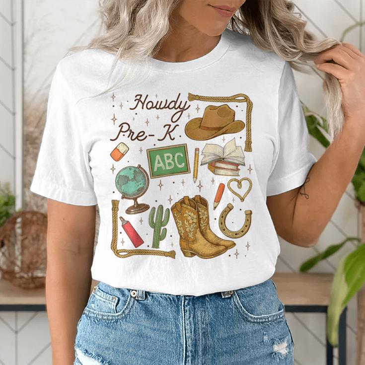 Retro Howdy Pre-K Back To School Western Teacher Women's T-Shirt, funny gift Retro Howdy Pre-K Back To School Western Teacher Women's T-Shirt, funny gift