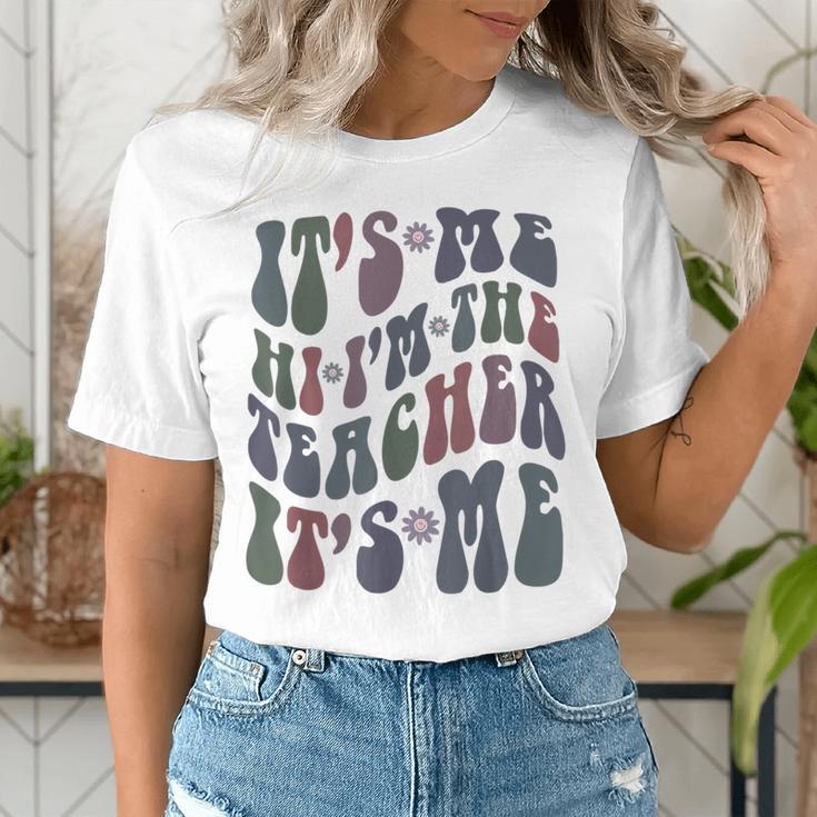 Retro IT'S ME Hi I'm The TEACHER Groovy Testing Squad Pink Women's T-Shirt, Groovy Teacher Shirts, funny gift Retro IT'S ME Hi I'm The TEACHER Groovy Testing Squad Pink Women's T-Shirt, Groovy Teacher Shirts, funny gift