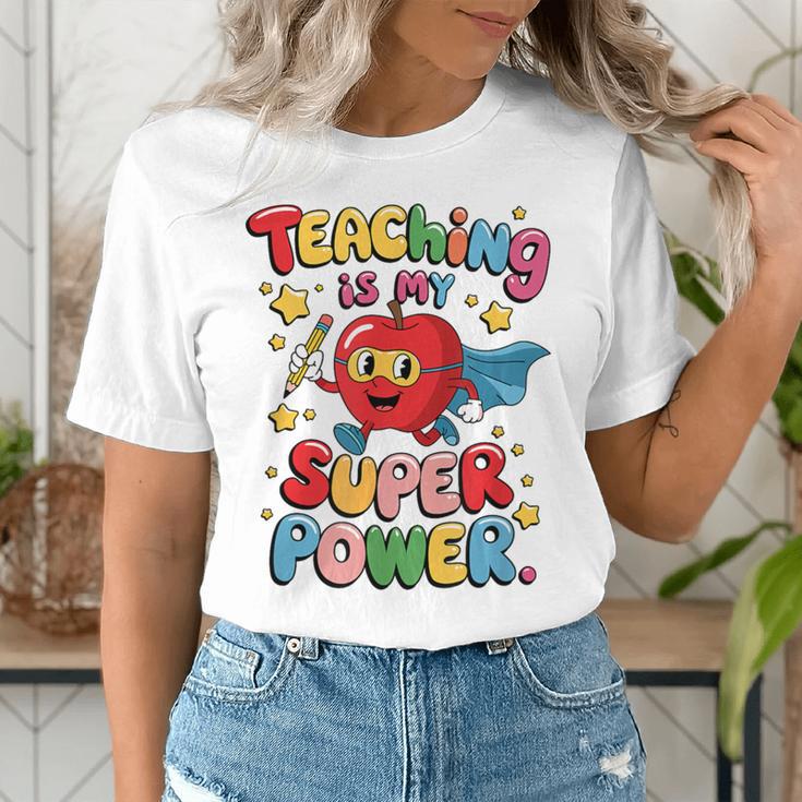Retro Teaching Is My Superpower Apple Teacher Appreciation Women's T-Shirt, funny gift Retro Teaching Is My Superpower Apple Teacher Appreciation Women's T-Shirt, funny gift