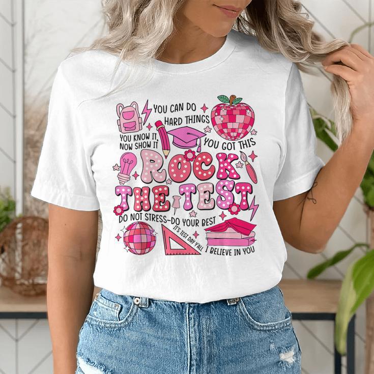 Rock The Test Testing Day Don't Stress Do Your Best Teacher For Men Women Girls Kids Women's T-Shirt, funny gift
