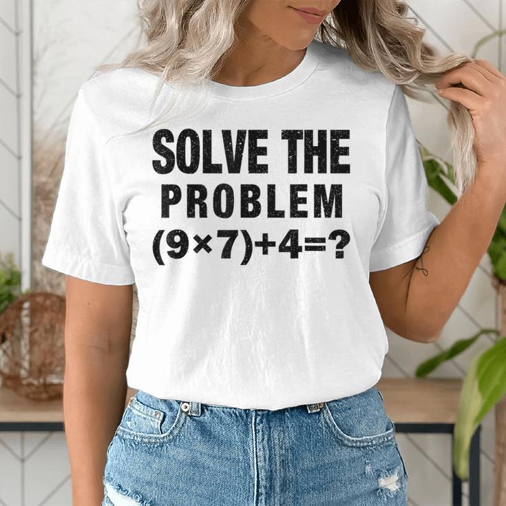 Solve The Problem 9×74 Math Teacher Women's T-Shirt, funny gift