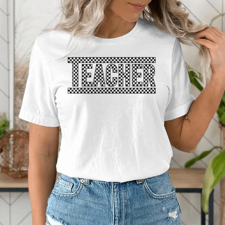 Teacher Checkered Racing Teacher Appreciation Men Women Women's T-Shirt, funny gift Teacher Checkered Racing Teacher Appreciation Men Women Women's T-Shirt, funny gift