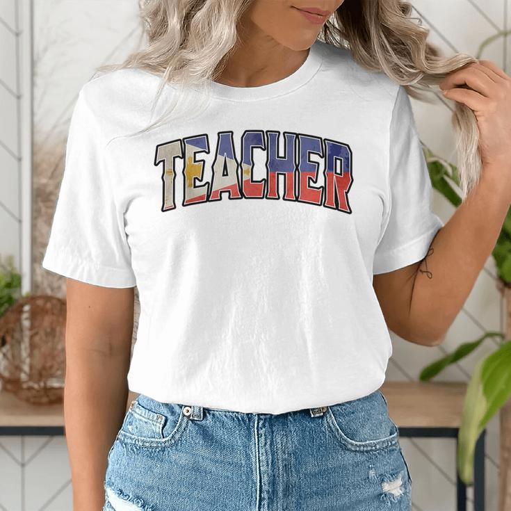 Teacher Filipino Vintage Heritage DNA Flag Women's T-Shirt, funny gift