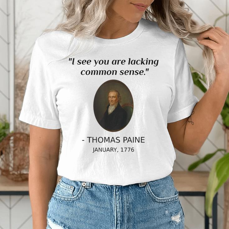 Thomas Paine Common Sense USA History Teacher Student Women's T-Shirt, History Teacher Shirts, funny gift Thomas Paine Common Sense USA History Teacher Student Women's T-Shirt, History Teacher Shirts, funny gift