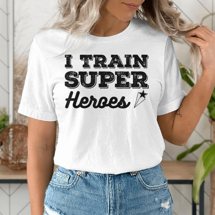 I Train Superheroes For Teacher Coach Men Women Women's T-Shirt, funny gift