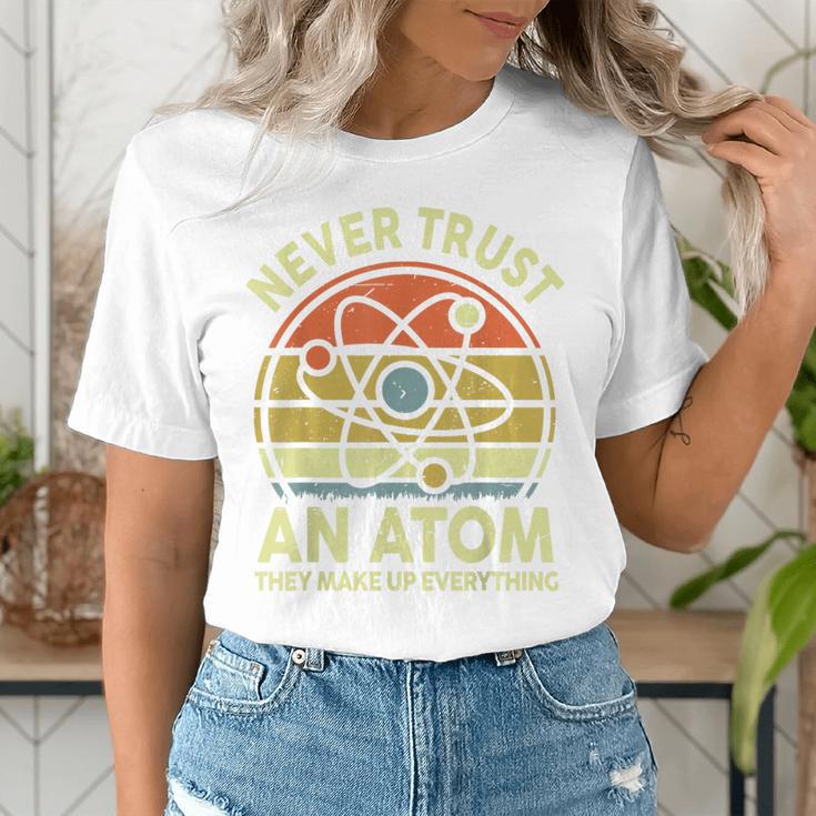 Never Trust An Atom Physics Jokes Science Teacher Women's T-Shirt, Science Teacher Shirts, funny gift Never Trust An Atom Physics Jokes Science Teacher Women's T-Shirt, Science Teacher Shirts, funny gift