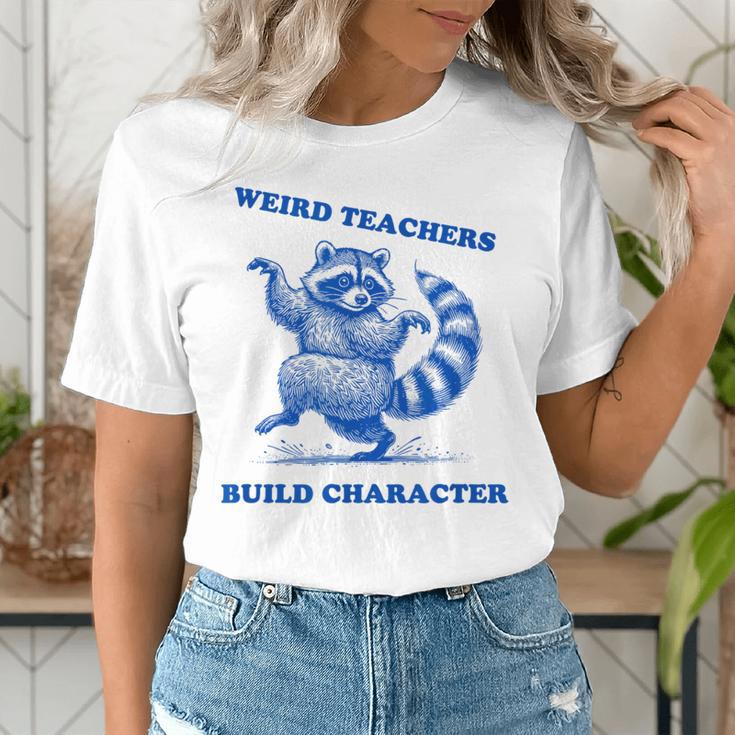 Weird Teachers Build Character Shirt Raccoon Dancing Women's T-Shirt, funny gift