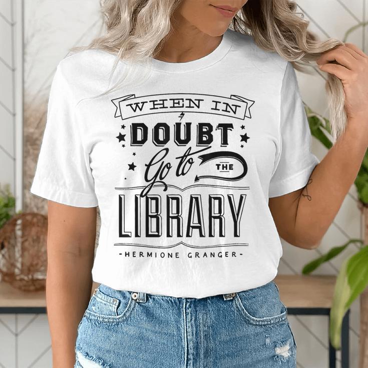 When In Doubt Go To The Library Teacher Vintage Book Lovers Women's T-Shirt, funny gift When In Doubt Go To The Library Teacher Vintage Book Lovers Women's T-Shirt, funny gift