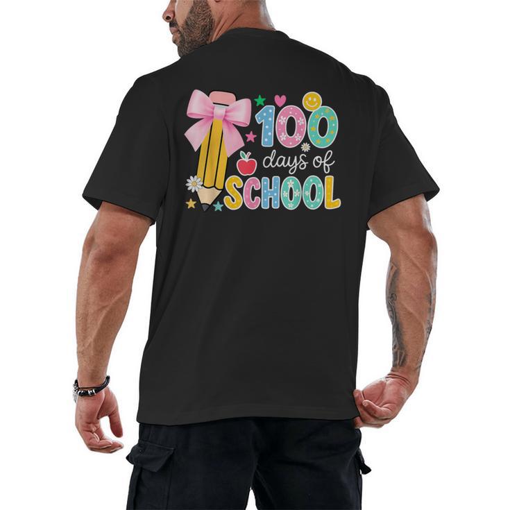 100 Days Of School Preppy 100th Day Of School Teachers Girls Men's Back Print T-Shirt