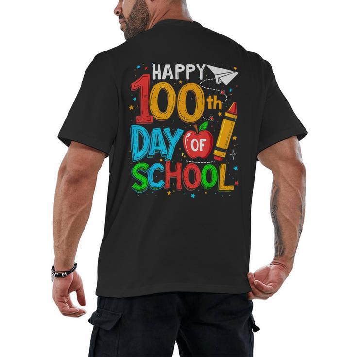 100th Day Of School Teachers Kids Happy 100 Days Men's Back Print T-Shirt