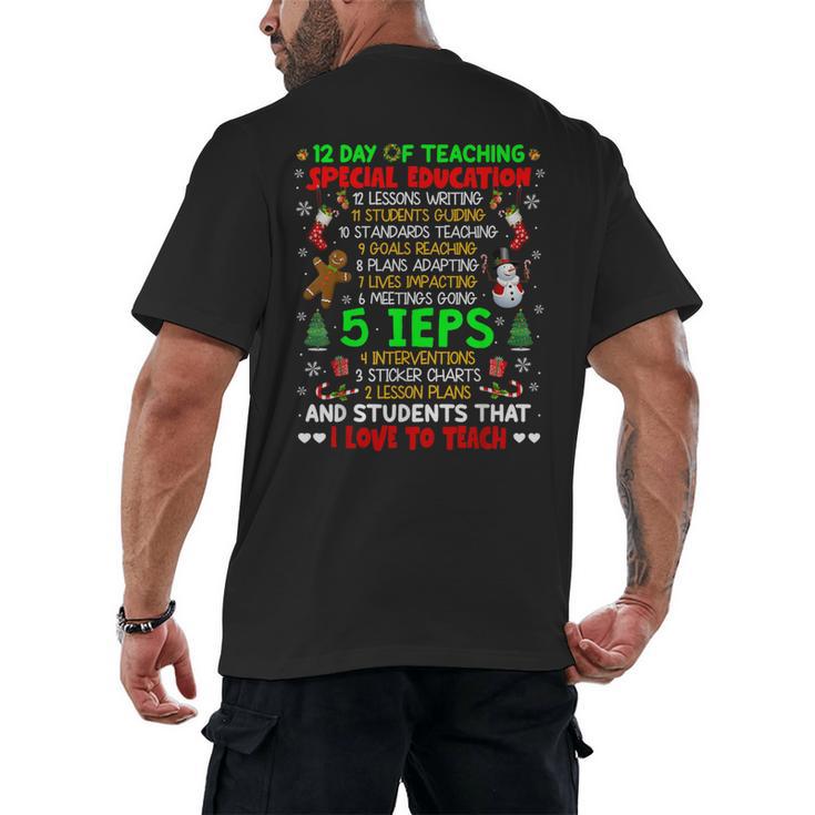 12 Days Of Teaching Special Education IEPS SPED Teacher Xmas Men's Back Print T-Shirt